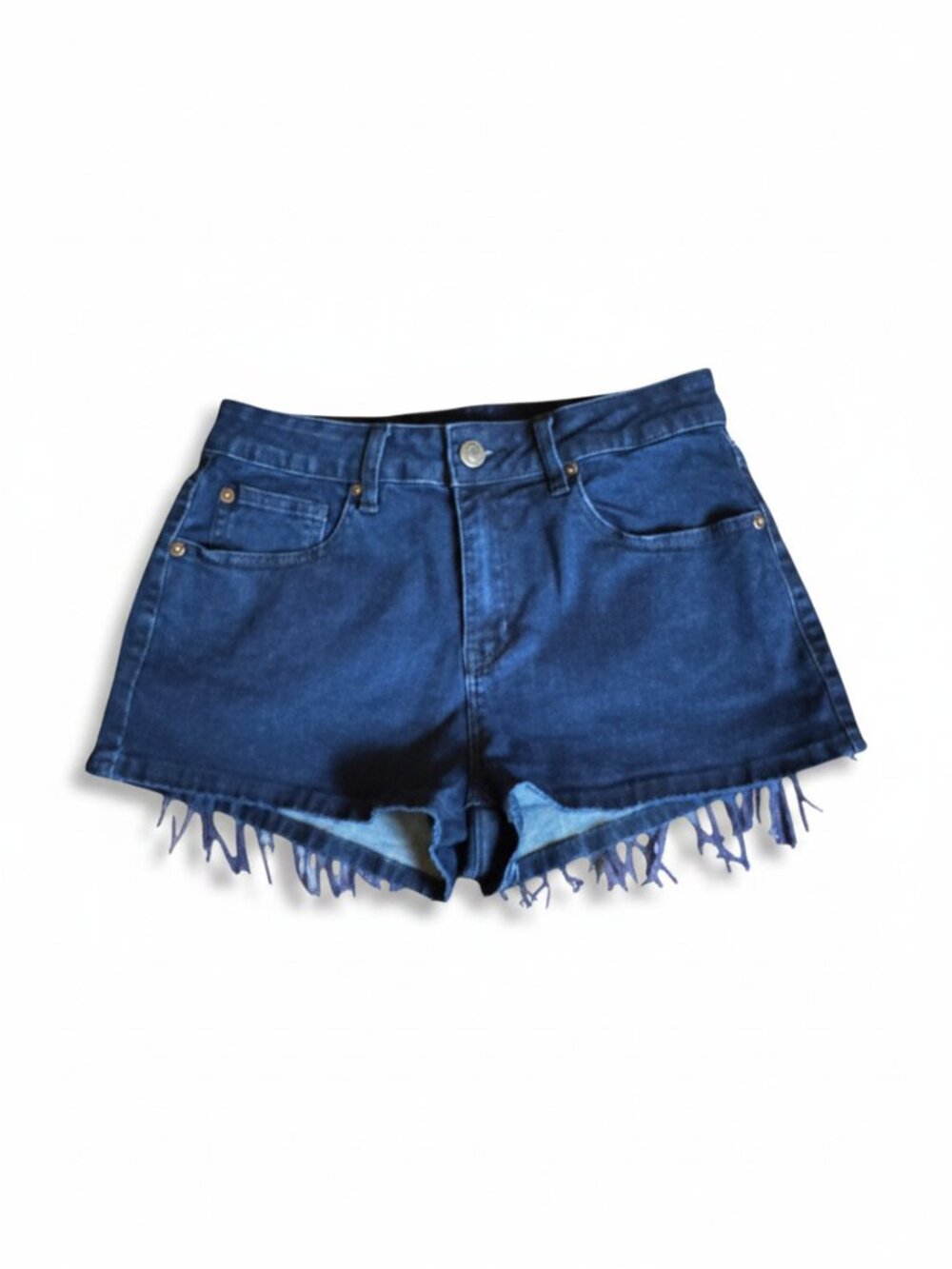 NWT West Fade Denim Shorts with Fringe Back Pockets Size 28